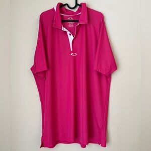 Oakley Men's Vibrant Pink Polo Gold shirt XXL